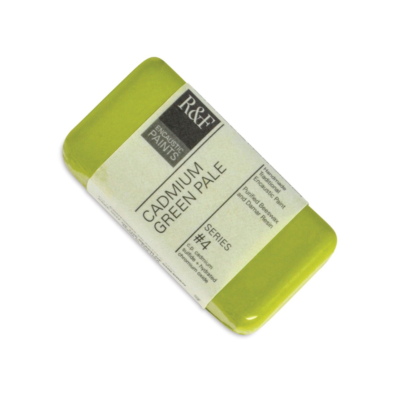 R&F Encaustic Paint Block - Cadmium Green Pale, 40 ml block